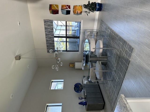Architectural modern interior with crisp lines and refined finishes